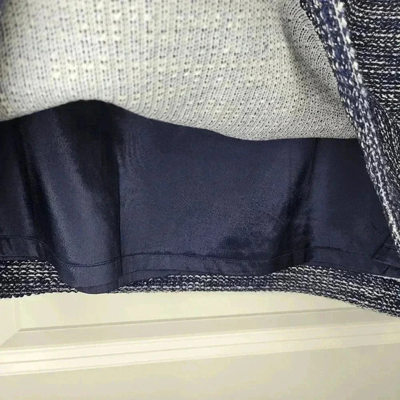 NWT Banana Republic Womens Blue Beige Lined Tweed Side Zip Skirt Size 6 - Picture 8 of 9
